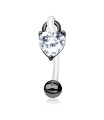 CZ Heart S316L Intimate Piercing INTP-05